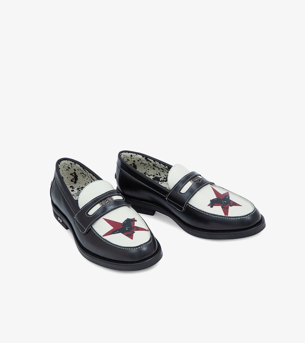 Twojeys X Duke And Dexter Wild Horse Penny Loafer Black White