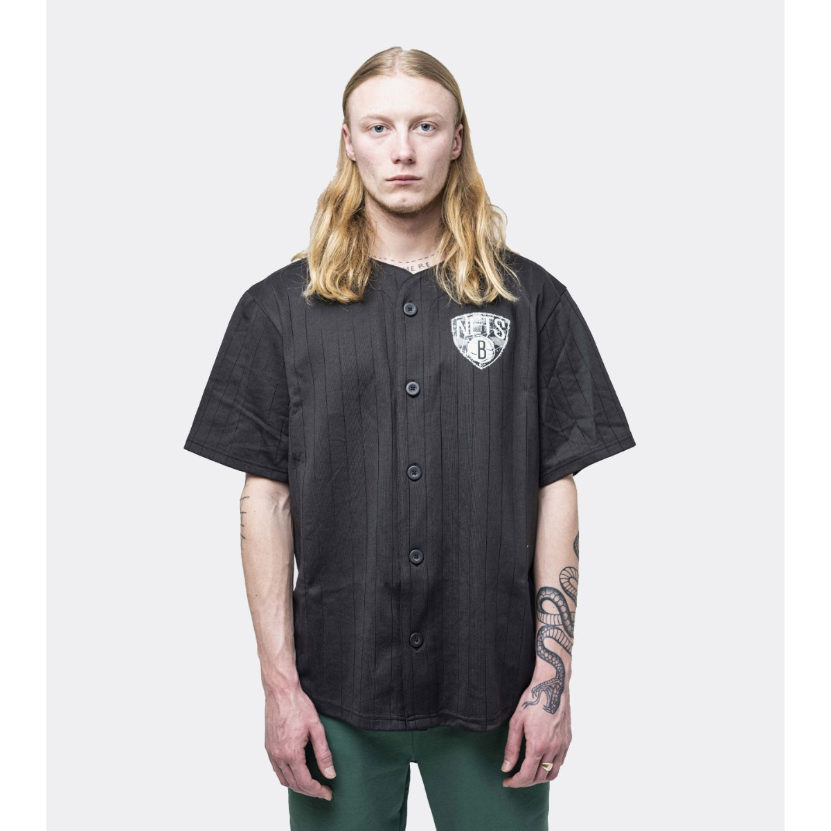 NBA BROOKLYN NETS INFILL TEAM LOGO JERSEY 'BLACK