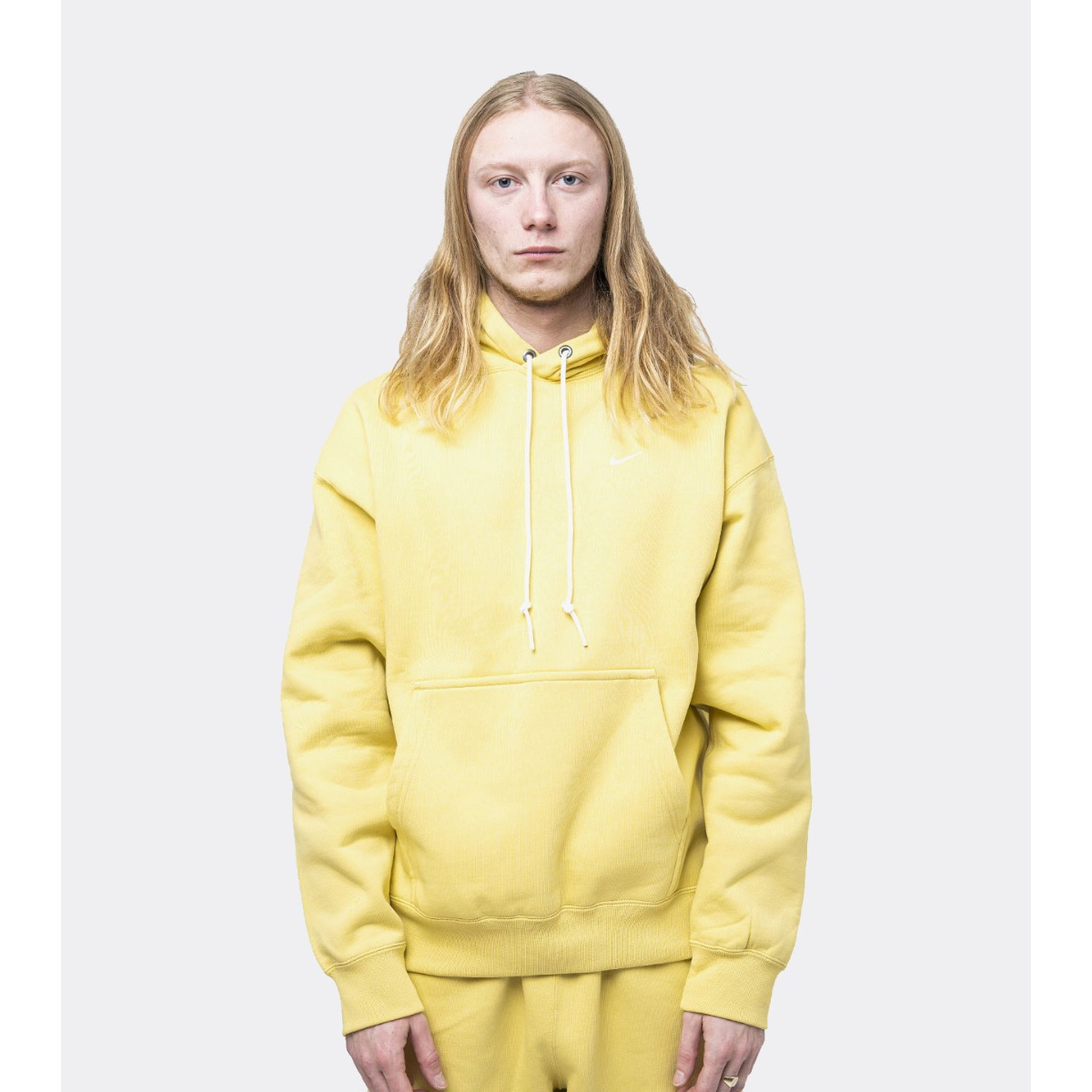 white nike sweatshirt with gold swoosh