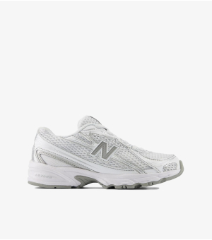  740 Bungee Lace Junior – White Silver Metallic