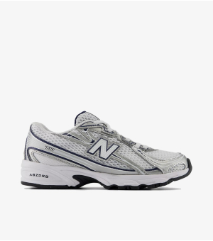  740 Bungee Lace Junior – White Silver Navy