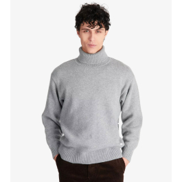 Kallan Merino Wool Turtleneck - Dark Grey Marle