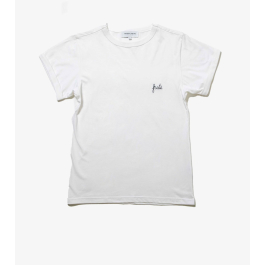 Maison Labiche Striped Tee with Folies Patch White Size XL main image 1