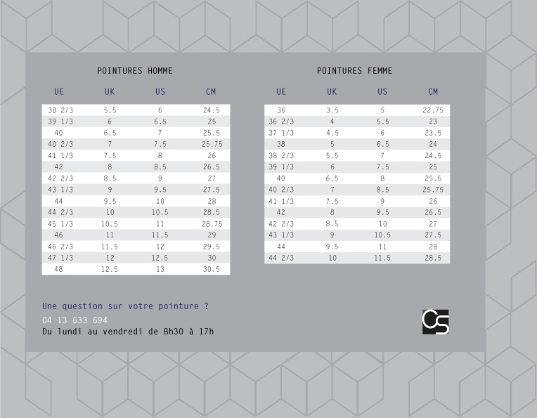guide des tailles chaussures homme adidas